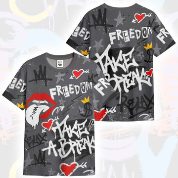 Take Break Freedom Graffiti Streetwear Fear 4s T-Shirt