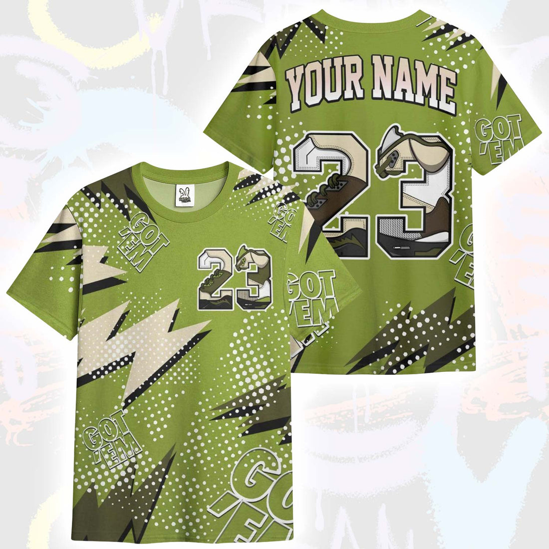 Custom Name Number 23 SB Dunk Low Asparagus T-Shirt
