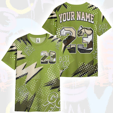 Custom Name Number 23 SB Dunk Low Asparagus T-Shirt