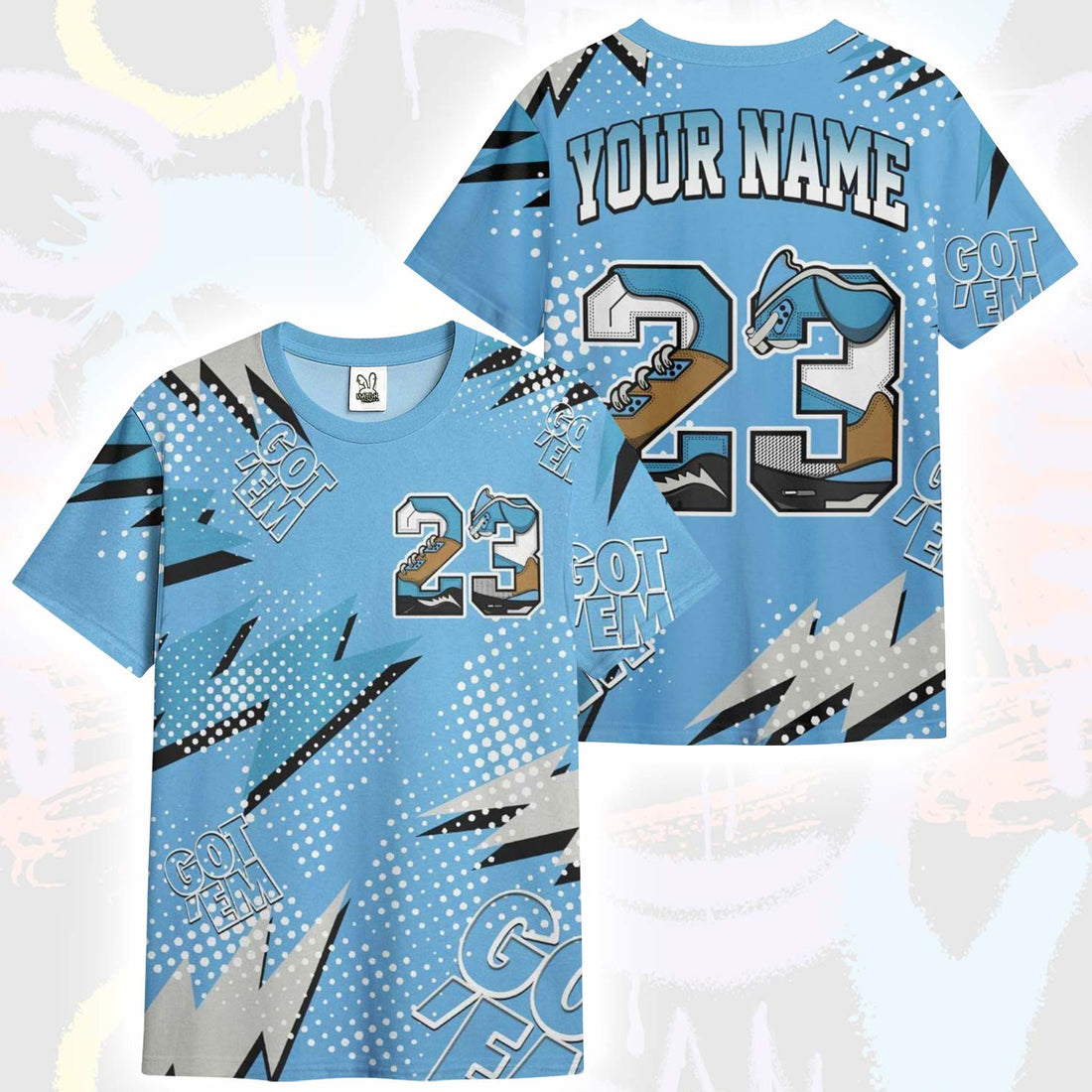 Custom Name Number 23 SB Dunk Low University Blue T-Shirt