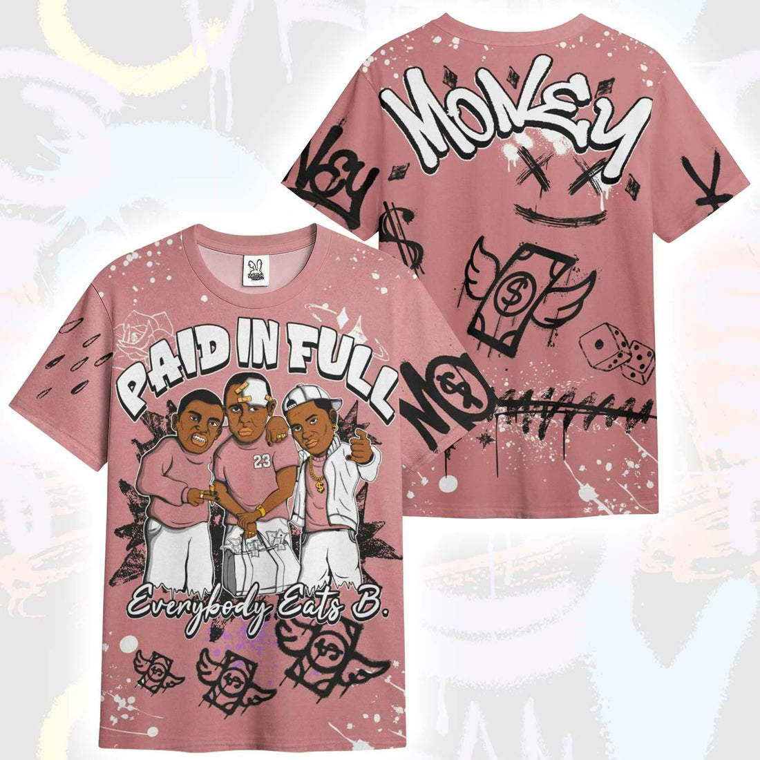 Everybody Paid In Full Crayon Low OG Rust Pink 1s T-Shirt