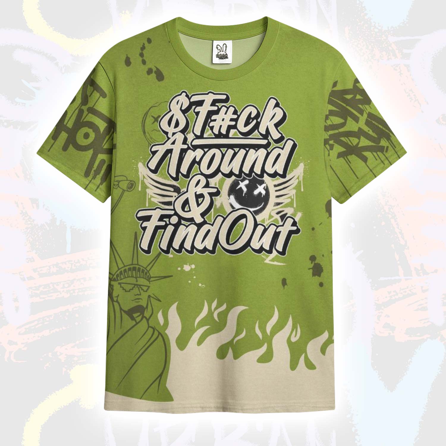 Graphic Fck Around Find Out SB Dunk Low Asparagus T-Shirt
