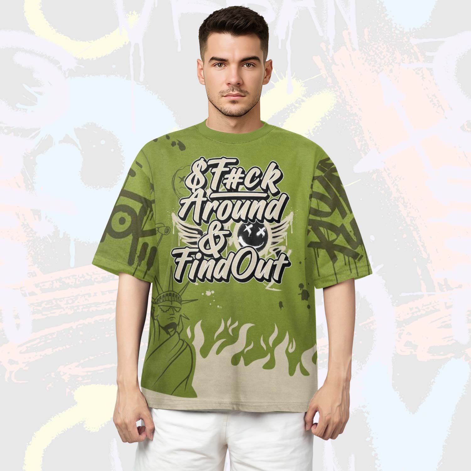 Graphic Fck Around Find Out SB Dunk Low Asparagus T-Shirt