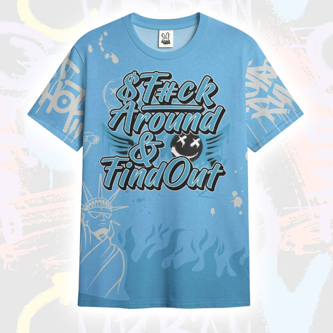 Graphic Fck Around Find Out SB Dunk Low University Blue T-Shirt