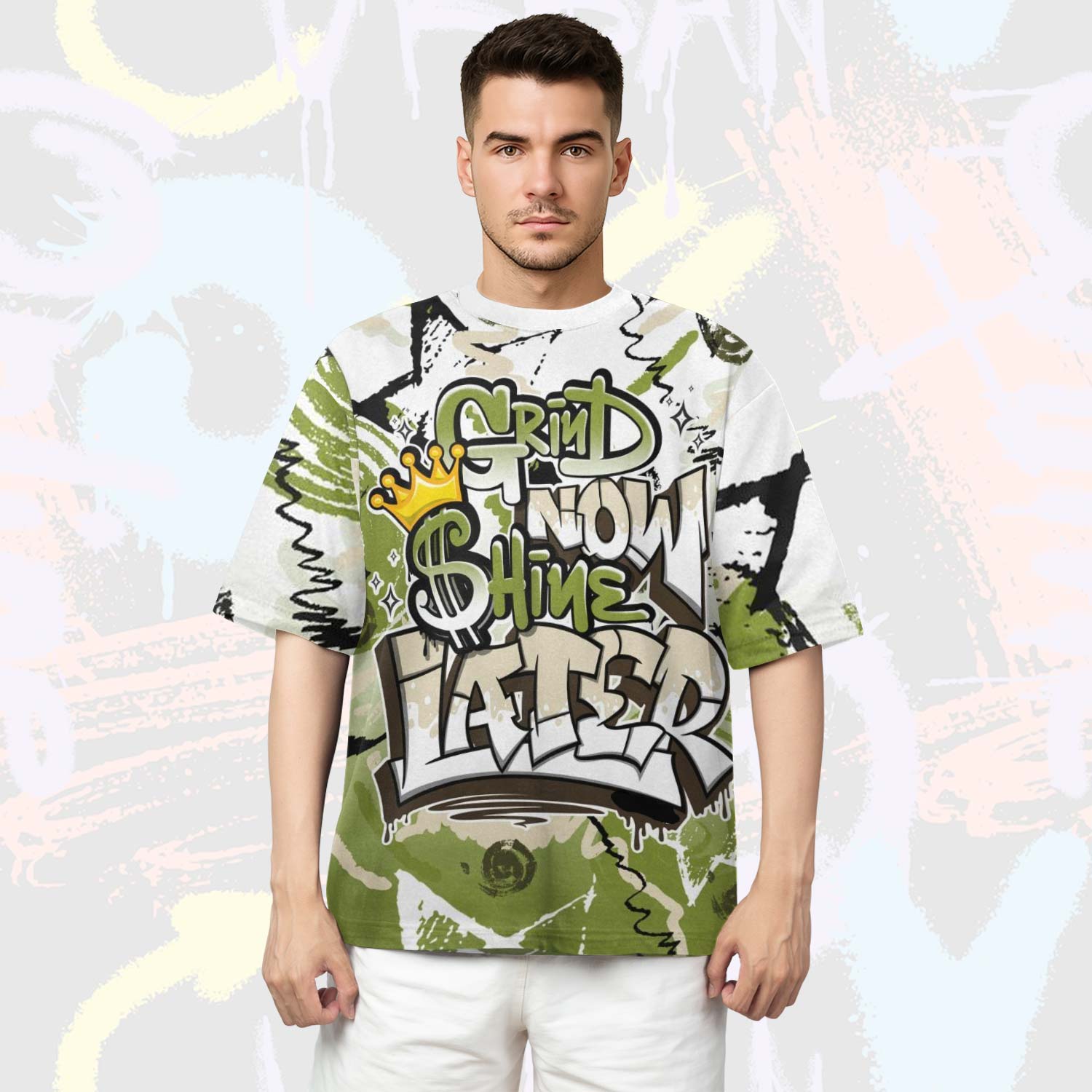 Grind Shine Later Drip SB Dunk Low Asparagus T-Shirt