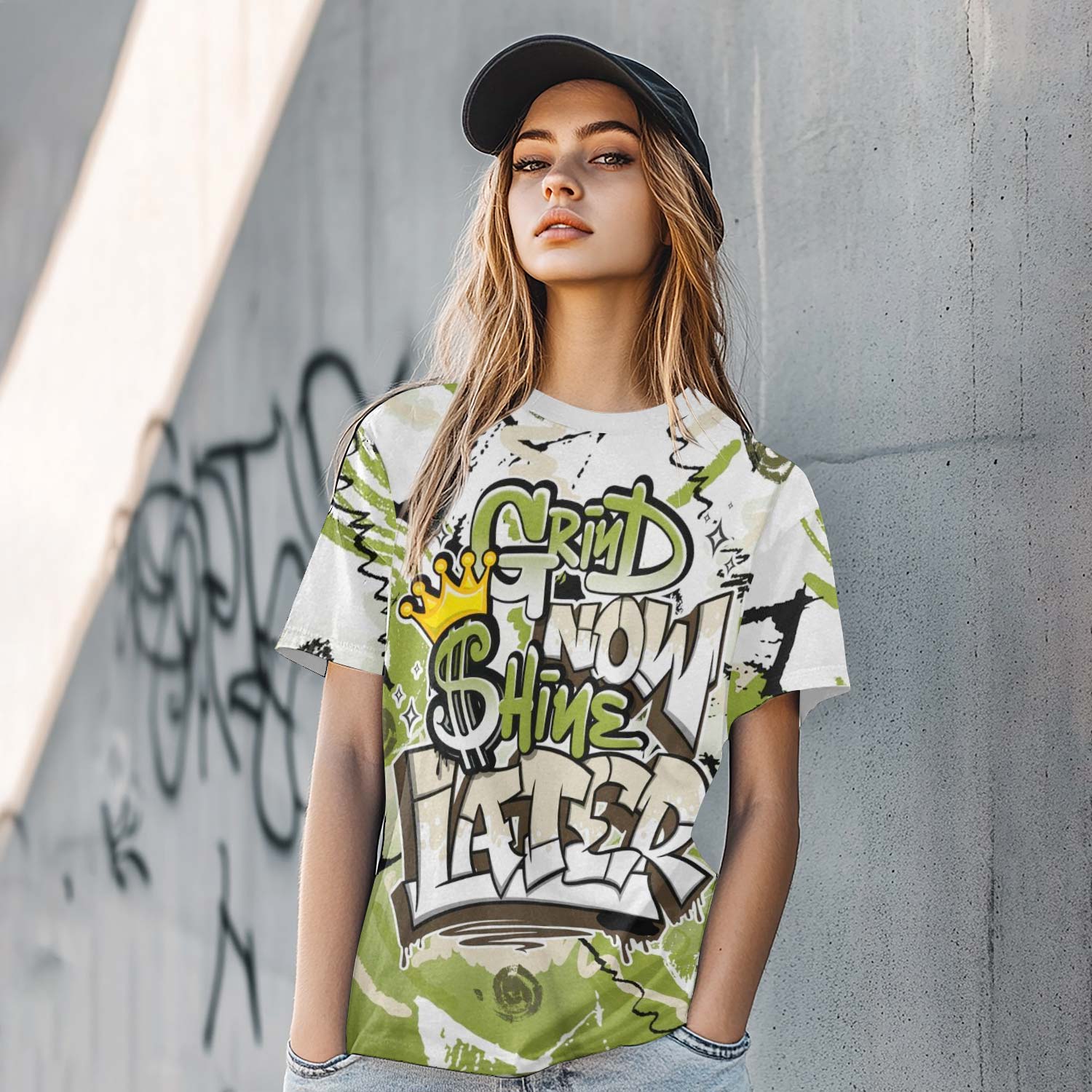 Grind Shine Later Drip SB Dunk Low Asparagus T-Shirt