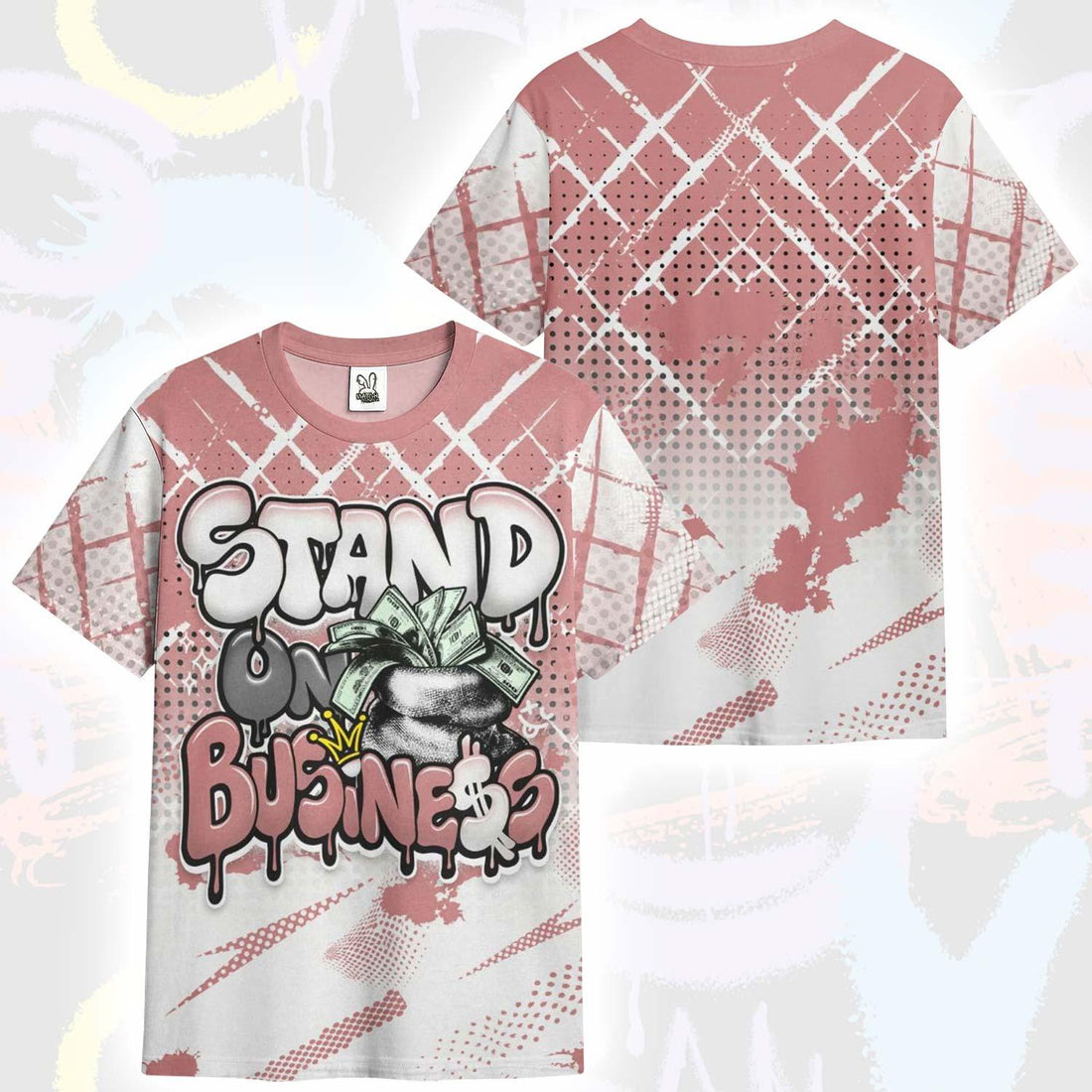 Halftone Stand Business Dripping Low OG Rust Pink 1s T-Shirt