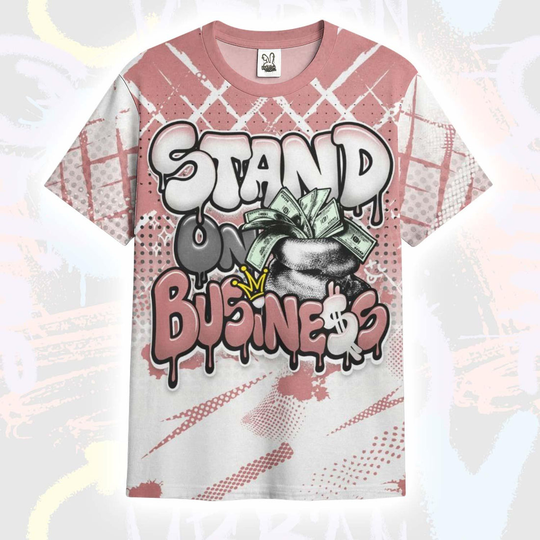 Halftone Stand Business Dripping Low OG Rust Pink 1s T-Shirt