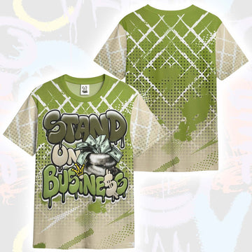 Halftone Stand Business Dripping SB Dunk Low Asparagus T-Shirt