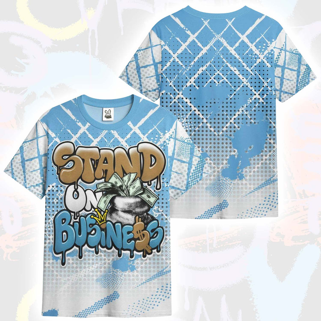 Halftone Stand Business Dripping SB Dunk Low University Blue T-Shirt