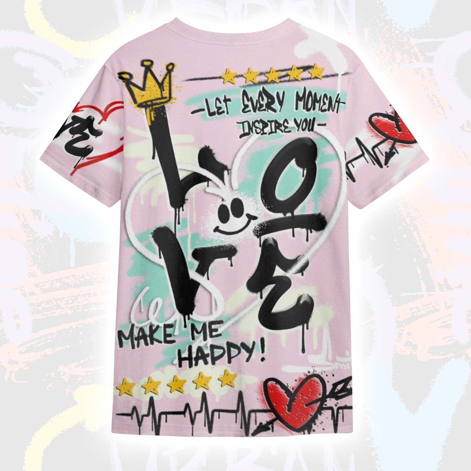 Happy Love Beats Graffiti Streetwear Retro Easter 5s T-Shirt
