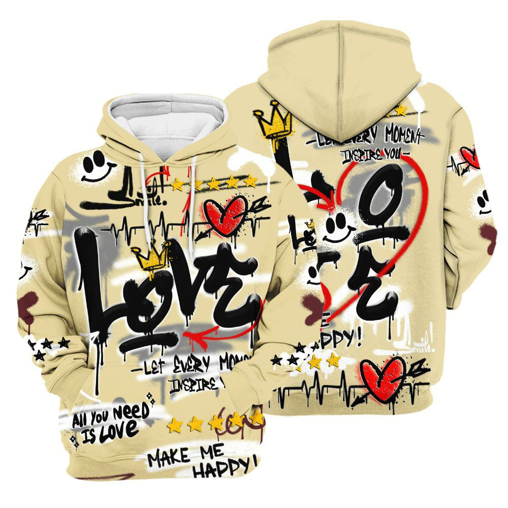Happy Love Beats Graffiti Women Phantom 12s Hoodie & Zip Hoodie