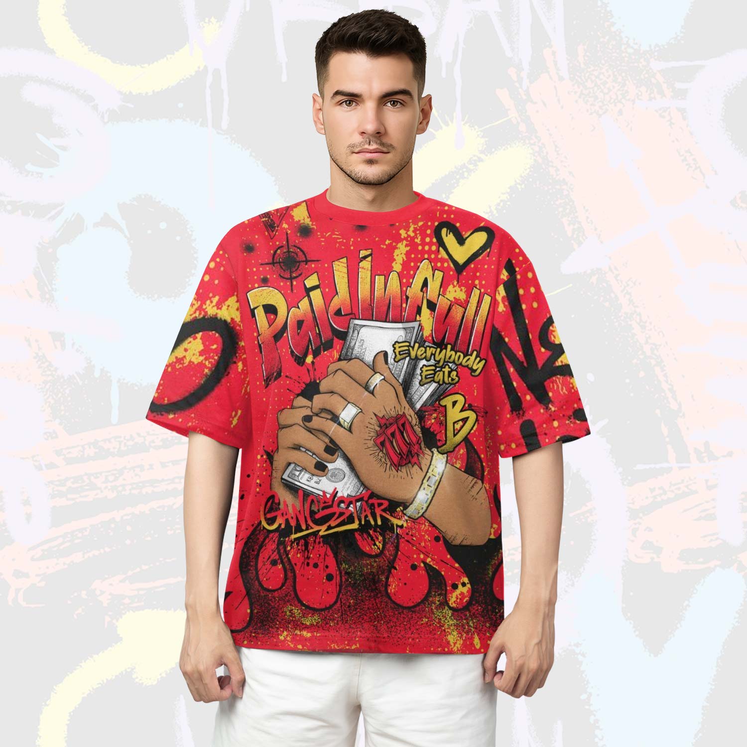 Lucky Money Paid In Full Graffiti KD 18 Air Bakin T-Shirt