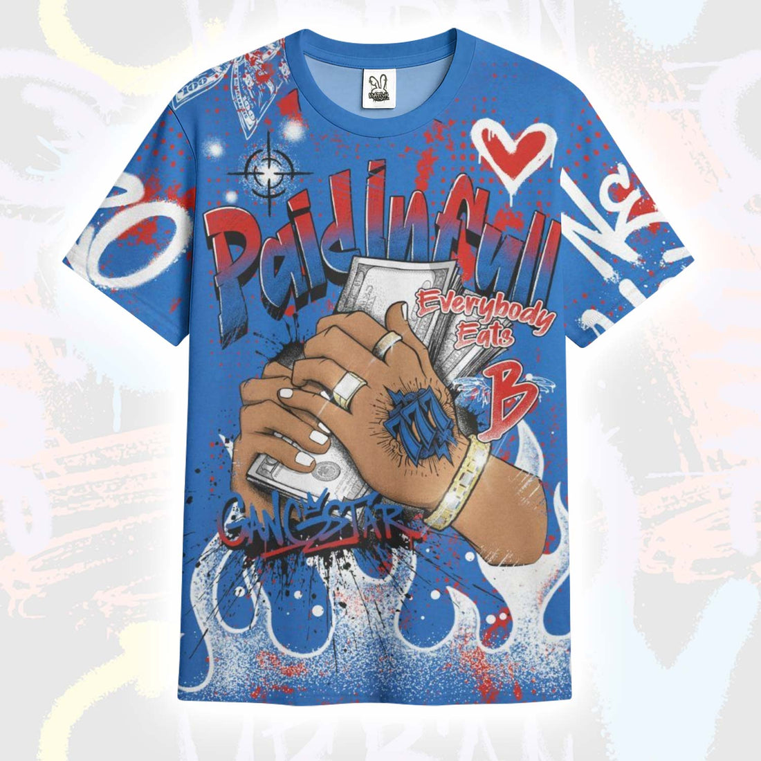 Lucky Money Paid In Full Graffiti Kobe 6 Game Royal T-Shirt