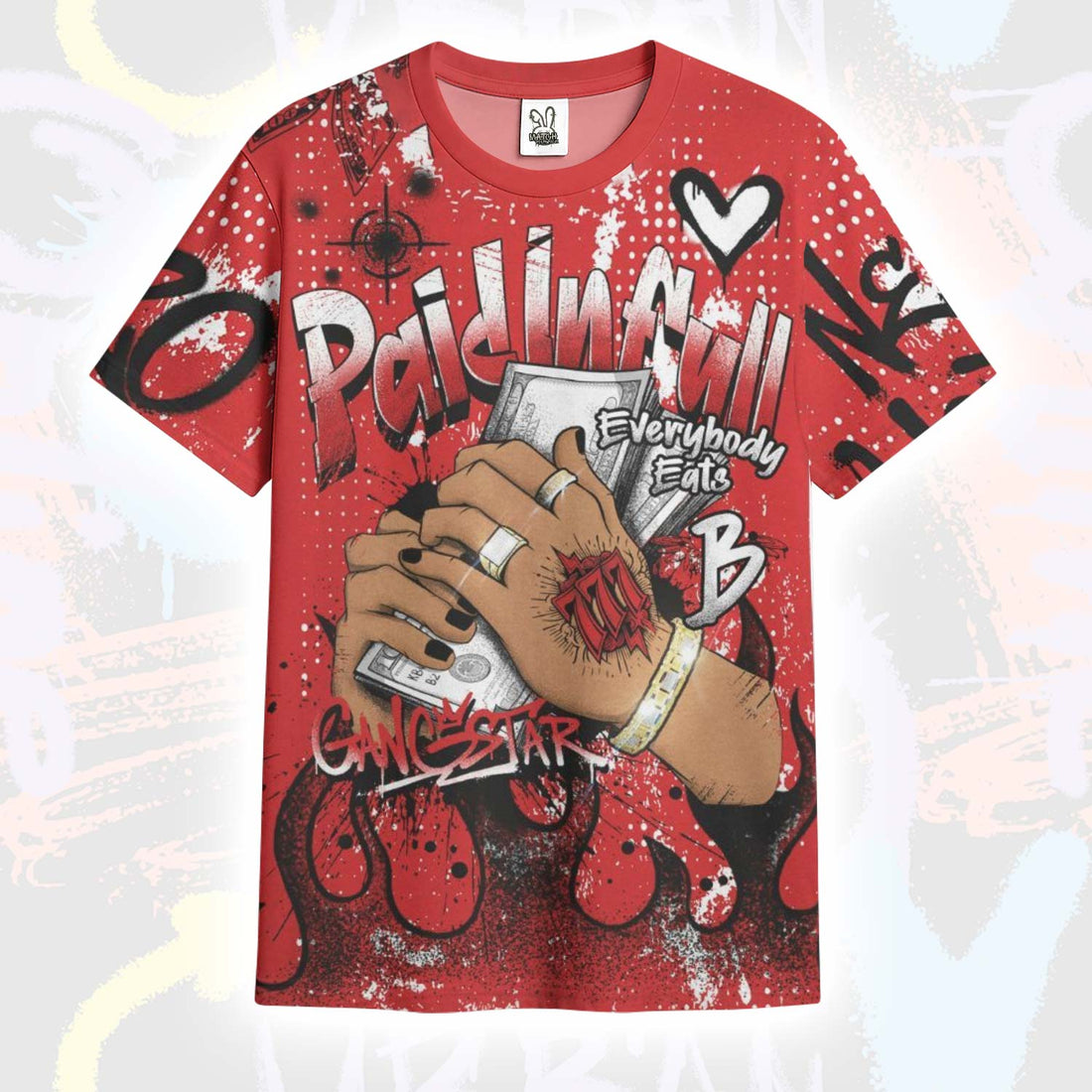 Lucky Money Paid In Full Graffiti Low Bred 11s T-Shirt