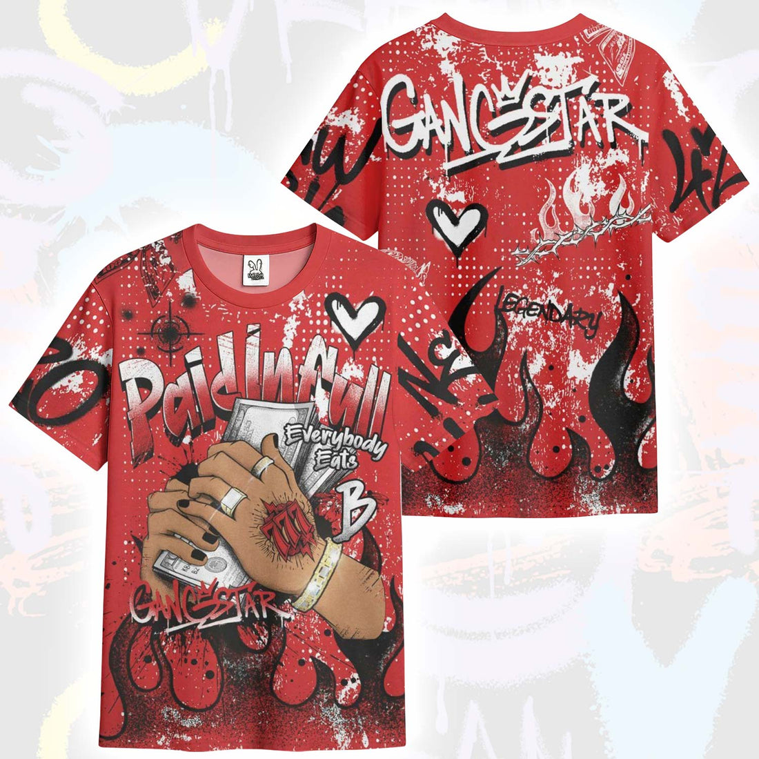 Lucky Money Paid In Full Graffiti Low Bred 11s T-Shirt