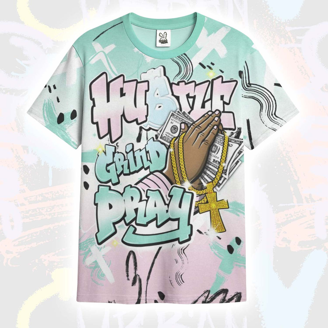 Money Hustle Grind Pray Retro Easter 5s T-Shirt