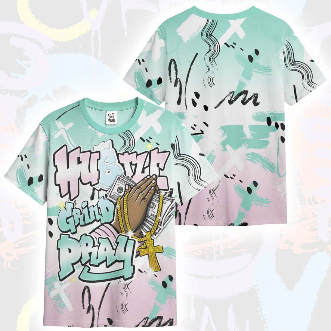 Money Hustle Grind Pray Retro Easter 5s T-Shirt