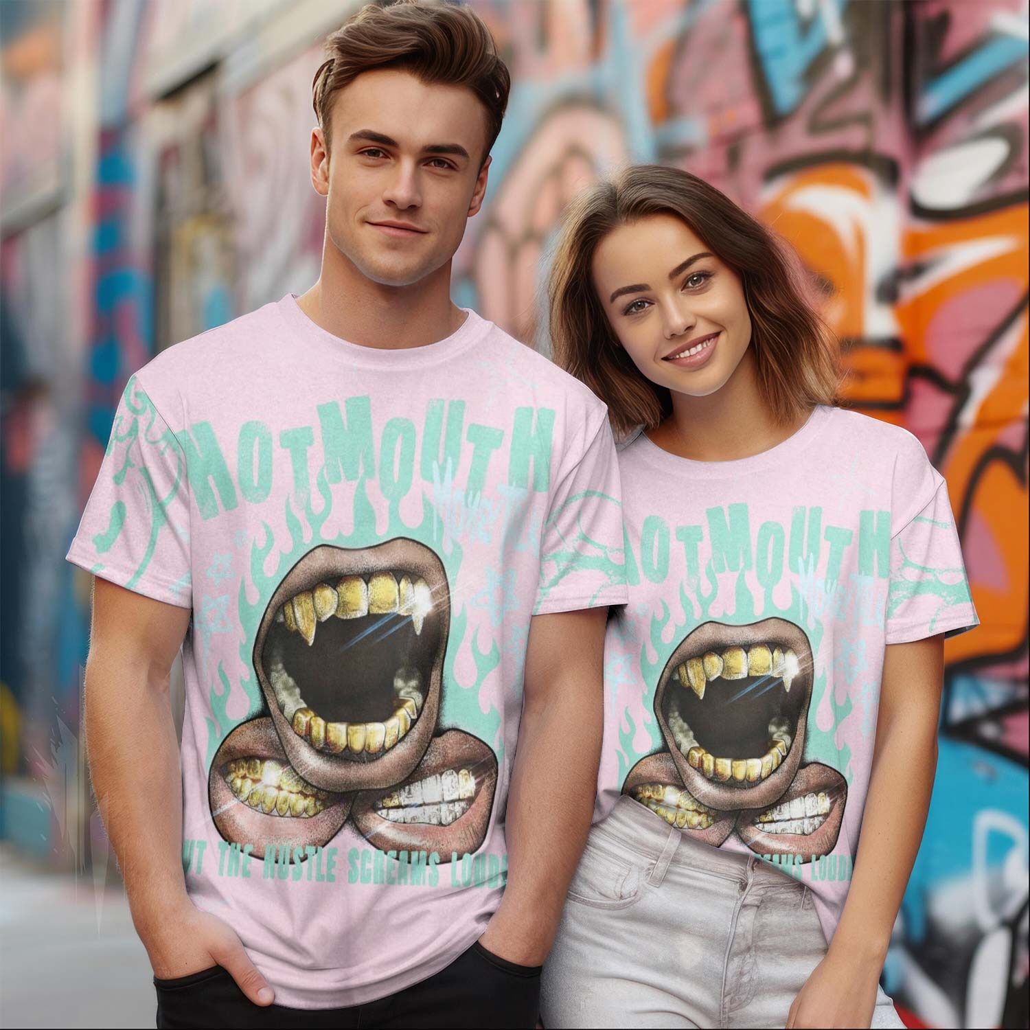 Mouth Burning Street Style Retro Easter 5s T-Shirt