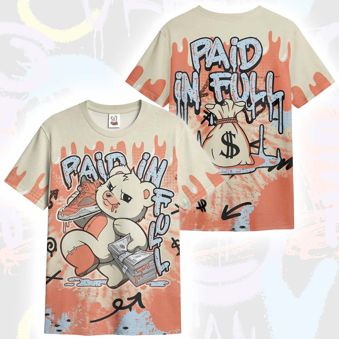 Paid In Full Moneys Bear DJ Khaled Crimson Bliss 5s T-Shirt