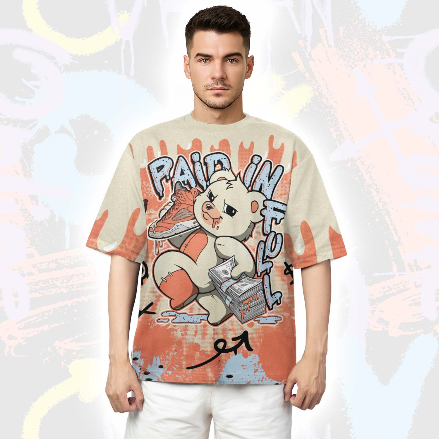 Paid In Full Moneys Bear DJ Khaled Crimson Bliss 5s T-Shirt