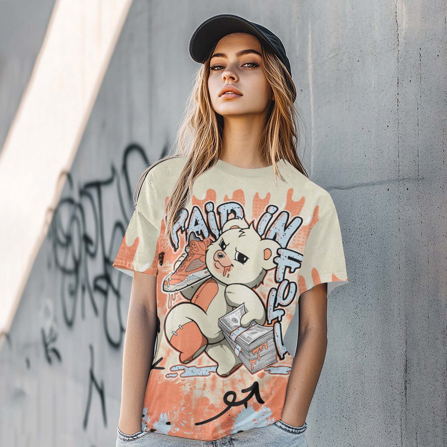 Paid In Full Moneys Bear DJ Khaled Crimson Bliss 5s T-Shirt