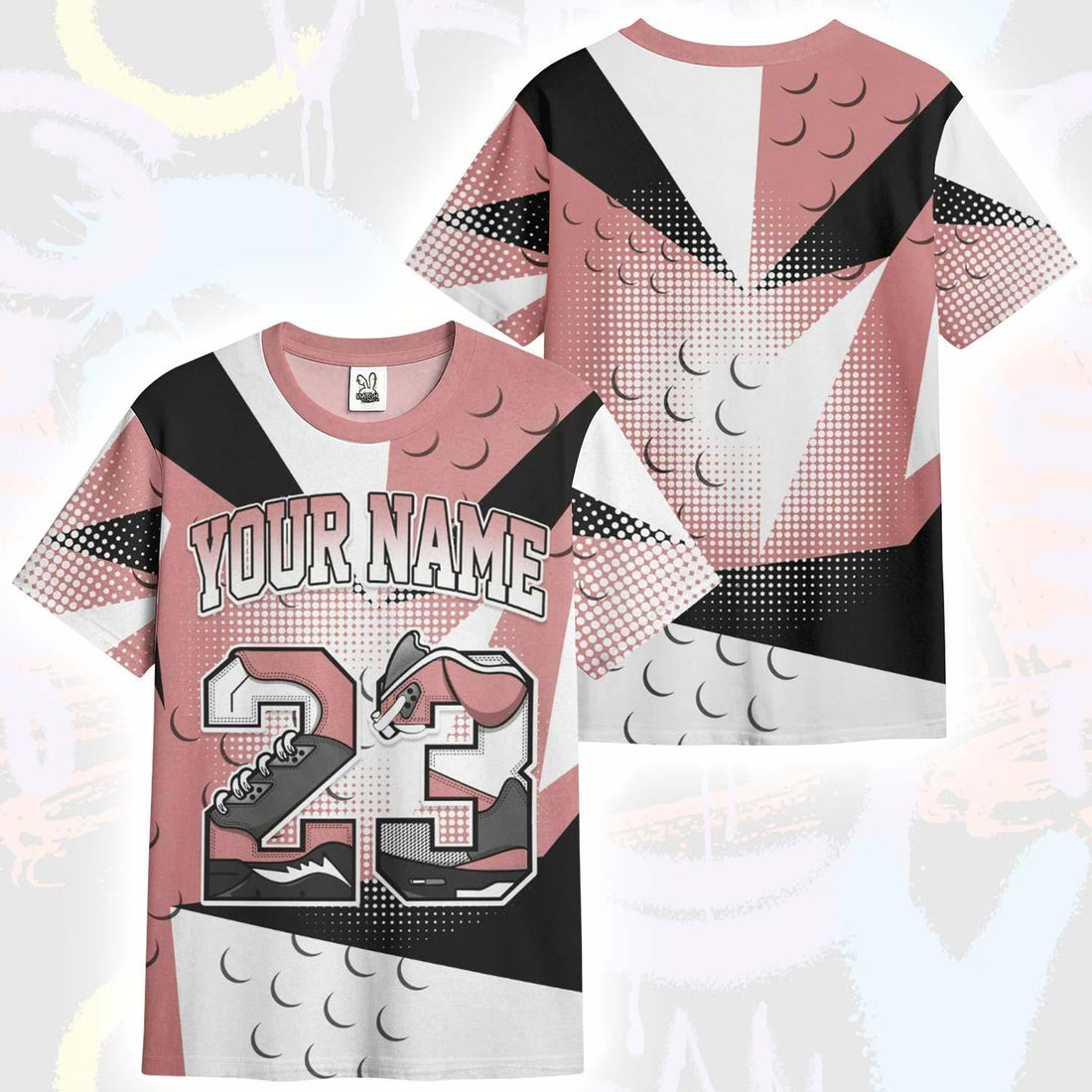 Poly Custom Name Number 23 Low OG Rust Pink 1s T-Shirt
