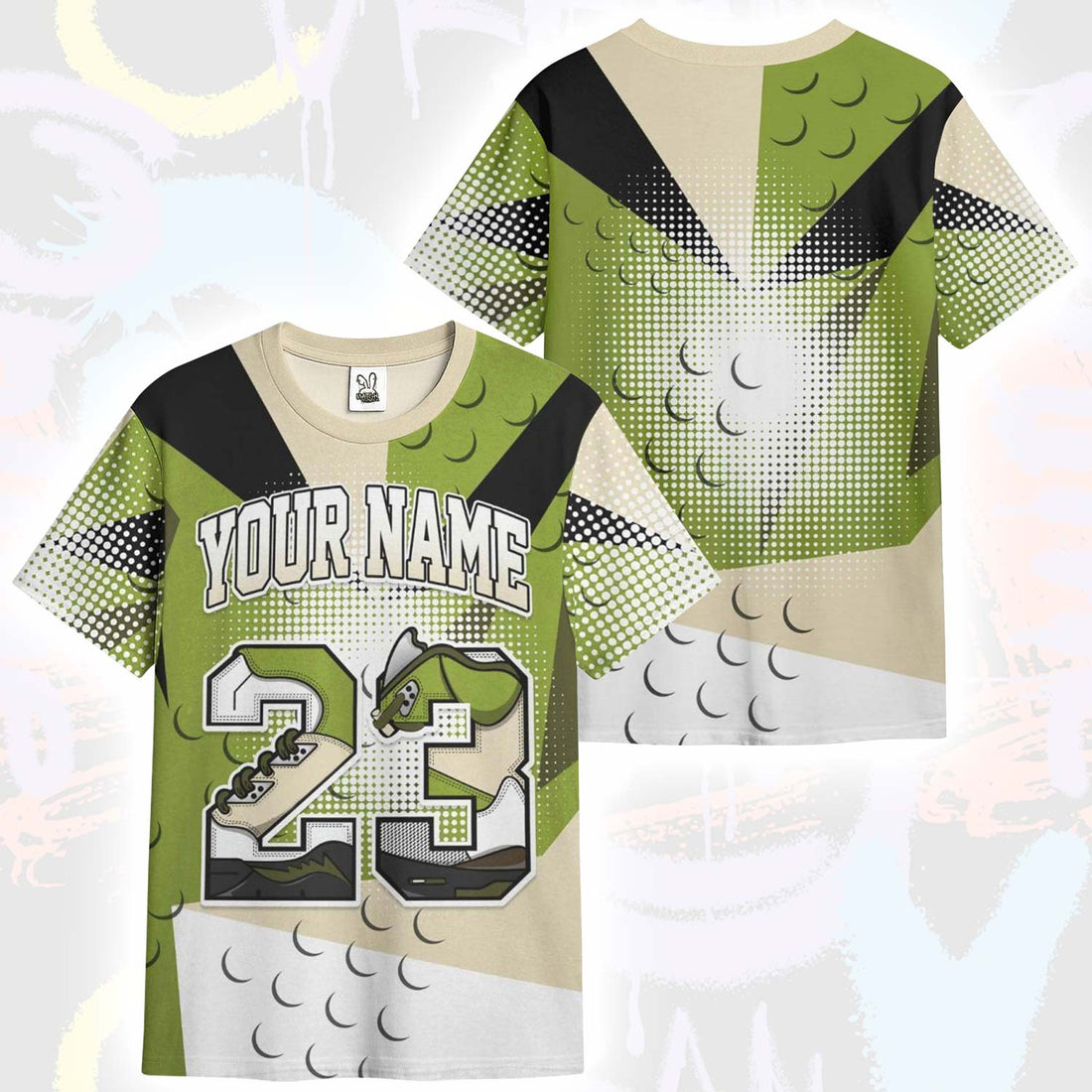 Poly Custom Name Number 23 SB Dunk Low Asparagus T-Shirt
