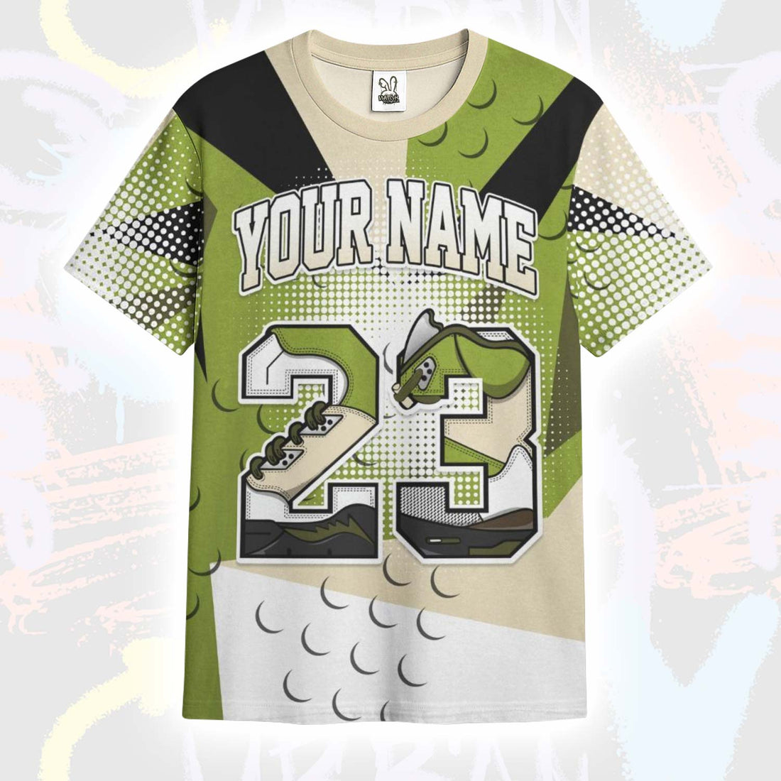 Poly Custom Name Number 23 SB Dunk Low Asparagus T-Shirt
