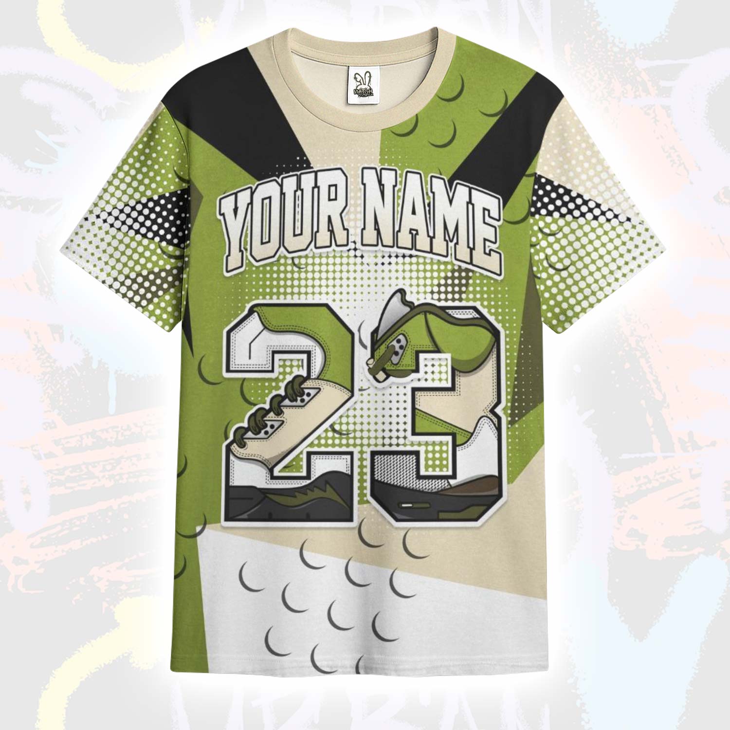 Poly Custom Name Number 23 SB Dunk Low Asparagus T-Shirt