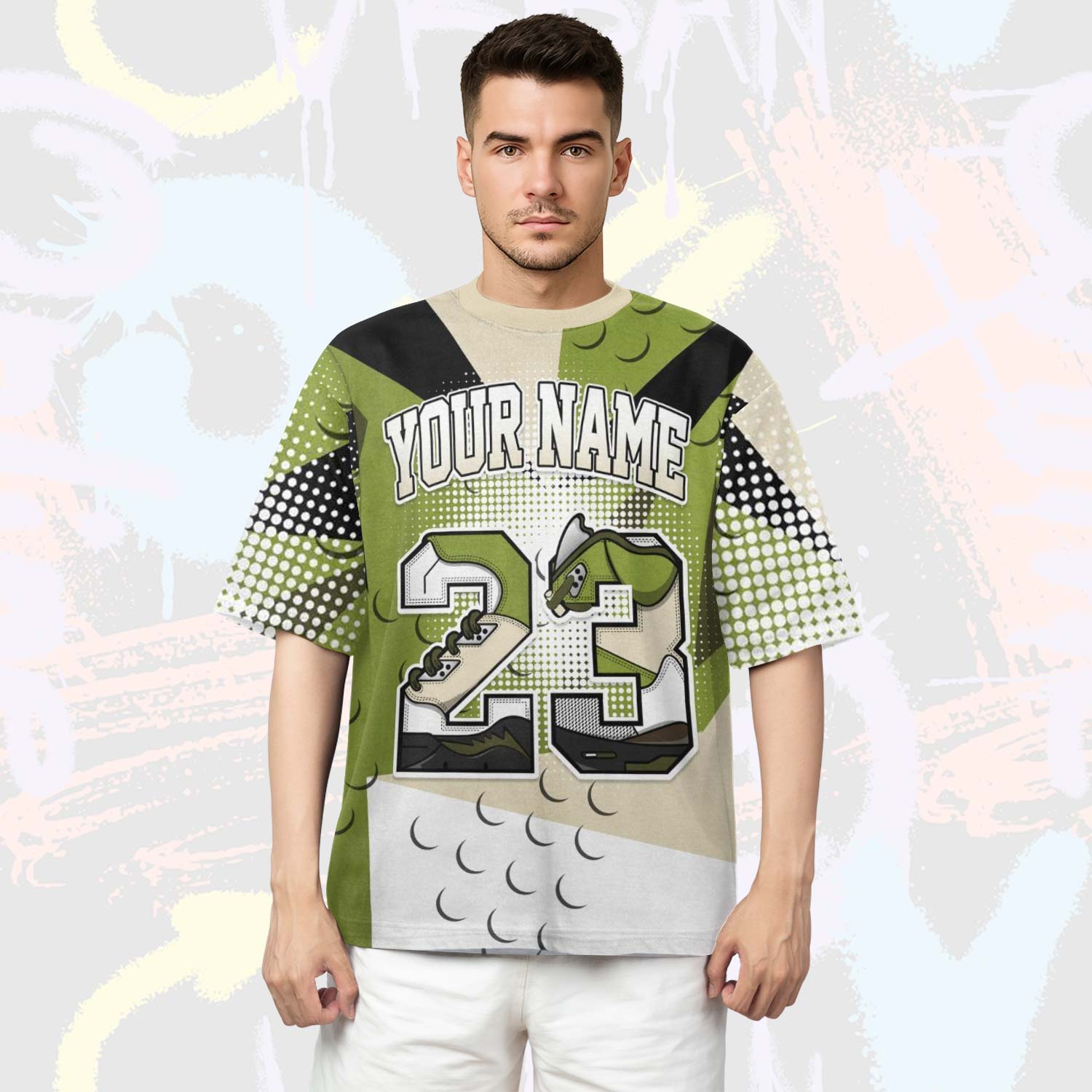 Poly Custom Name Number 23 SB Dunk Low Asparagus T-Shirt