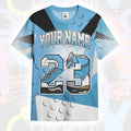 Poly Custom Name Number 23 SB Dunk Low University Blue T-Shirt