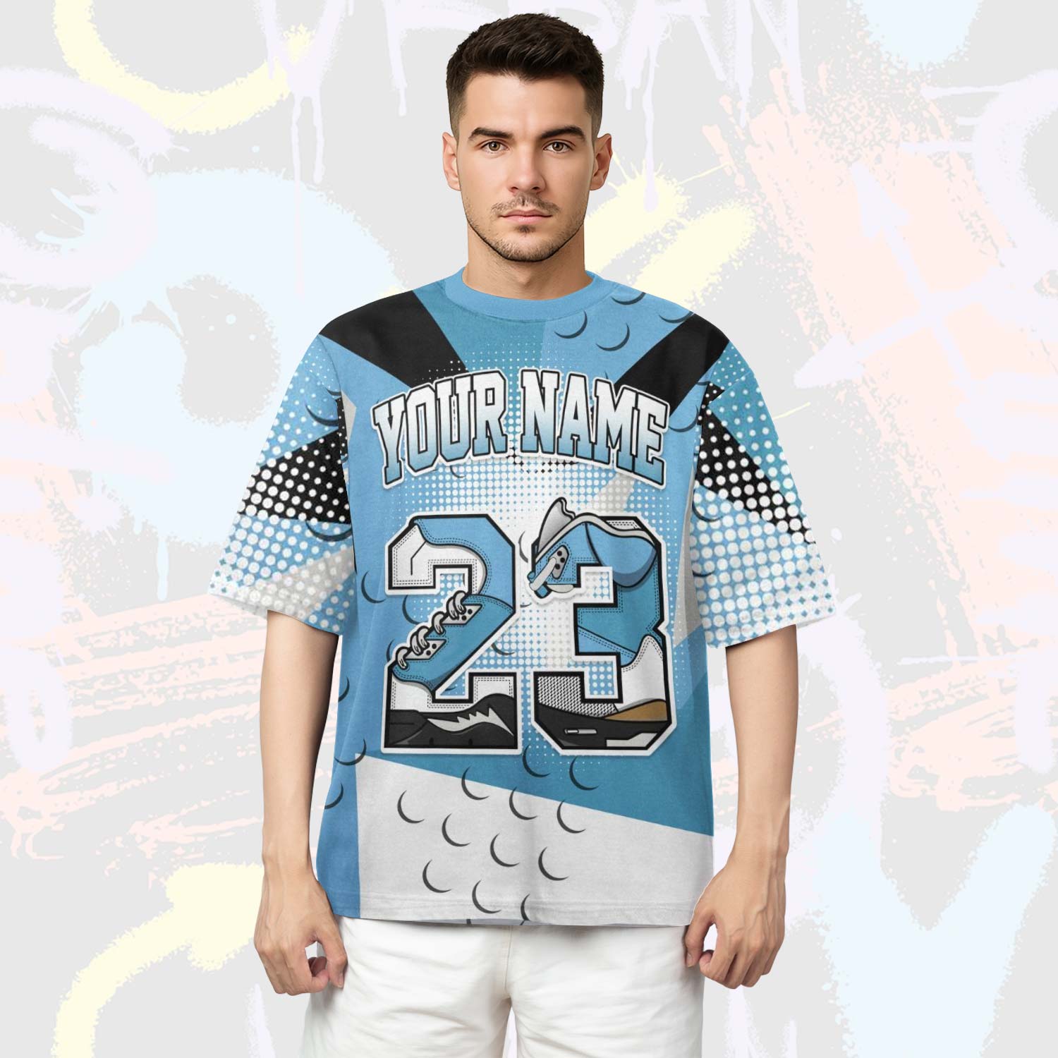 Poly Custom Name Number 23 SB Dunk Low University Blue T-Shirt