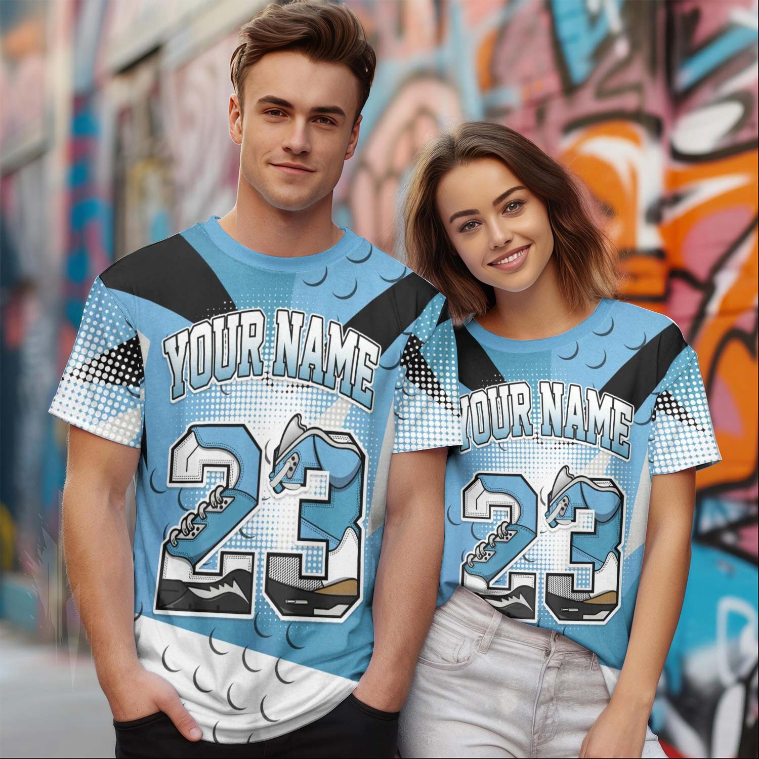 Poly Custom Name Number 23 SB Dunk Low University Blue T-Shirt