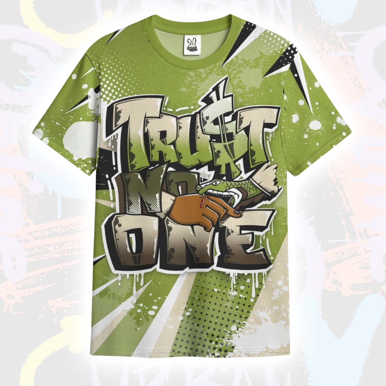 Poly Trust No One Dripping SB Dunk Low Asparagus T-Shirt