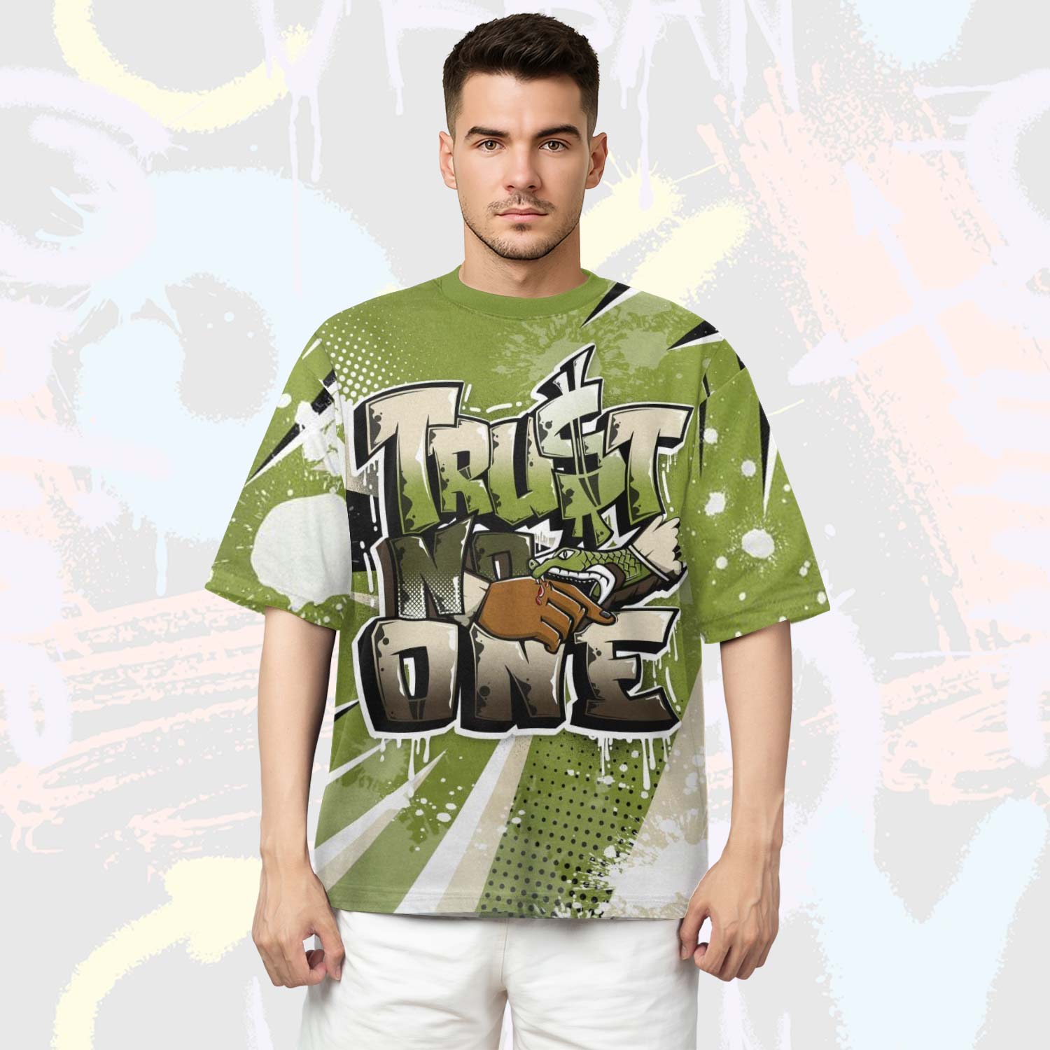Poly Trust No One Dripping SB Dunk Low Asparagus T-Shirt