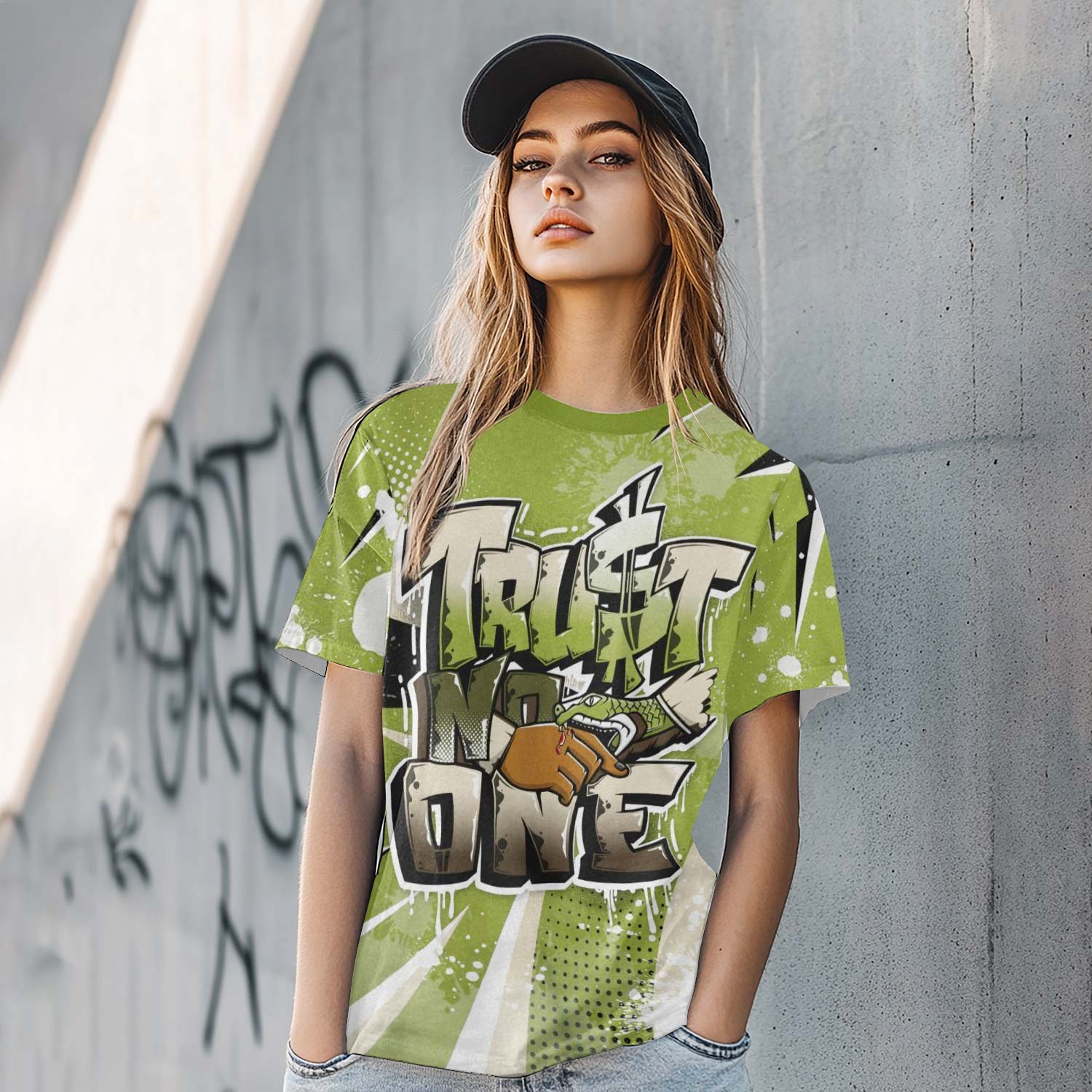 Poly Trust No One Dripping SB Dunk Low Asparagus T-Shirt