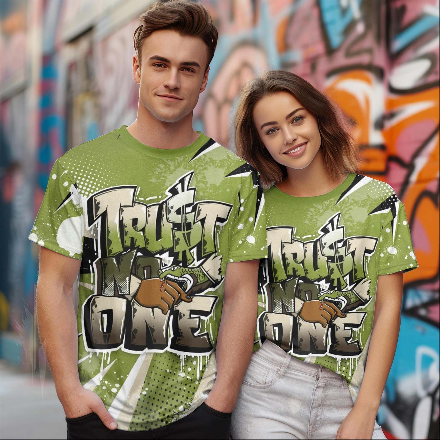 Poly Trust No One Dripping SB Dunk Low Asparagus T-Shirt