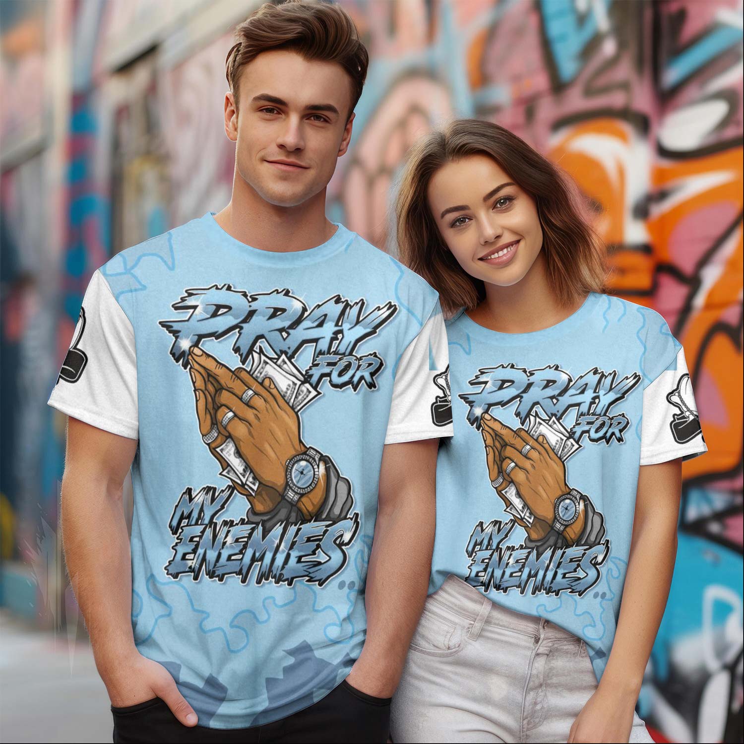 Pray For My Enemies Legend Blue 11s T-Shirt