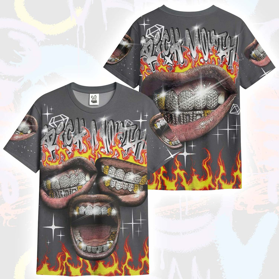 Rich Mouth Fire Rap Retro 90s Fear 4s T-Shirt