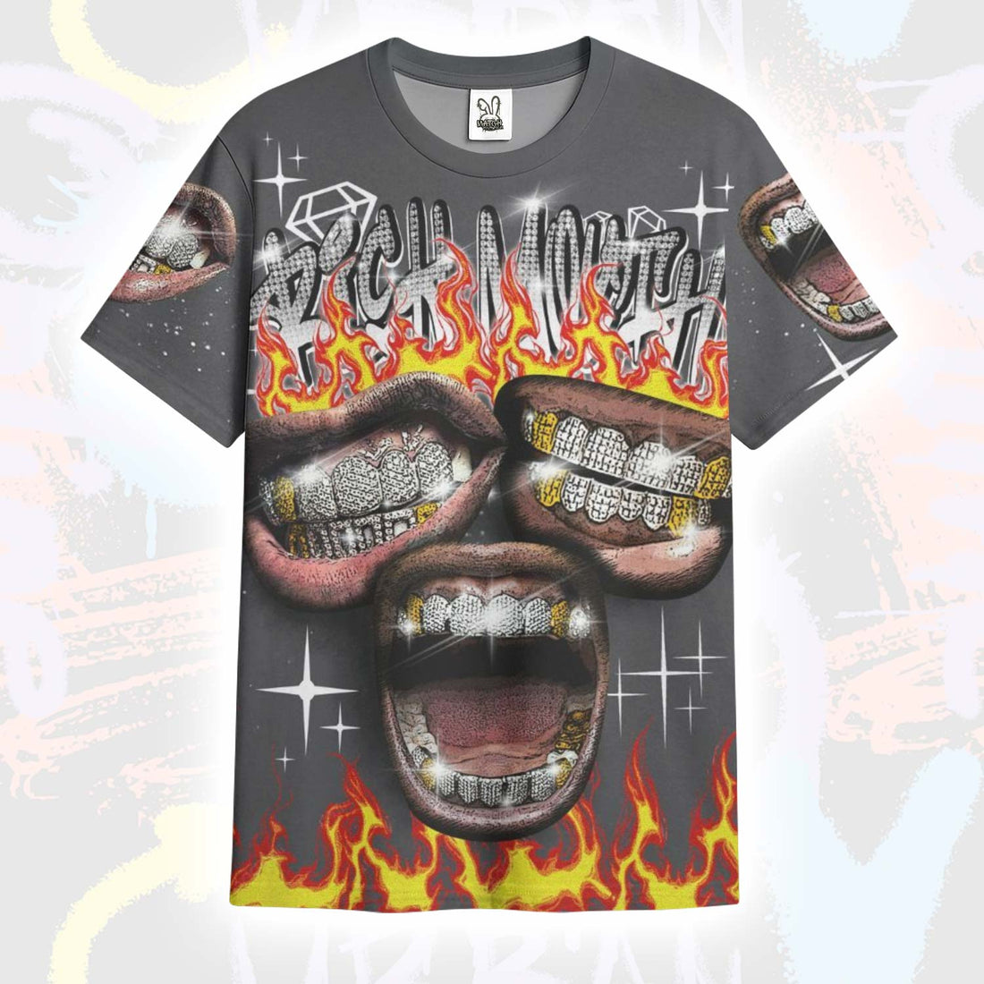 Rich Mouth Fire Rap Retro 90s Fear 4s T-Shirt