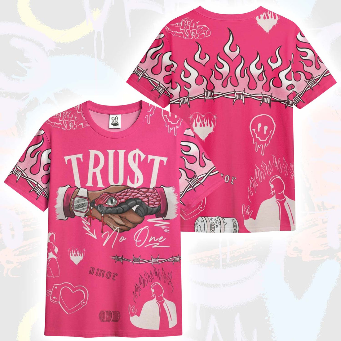 Snake Trust No One A'One Pink Aura T-Shirt