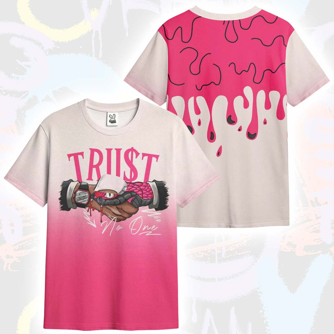 Snake Trust No One Drip A'One Pink Aura T-Shirt