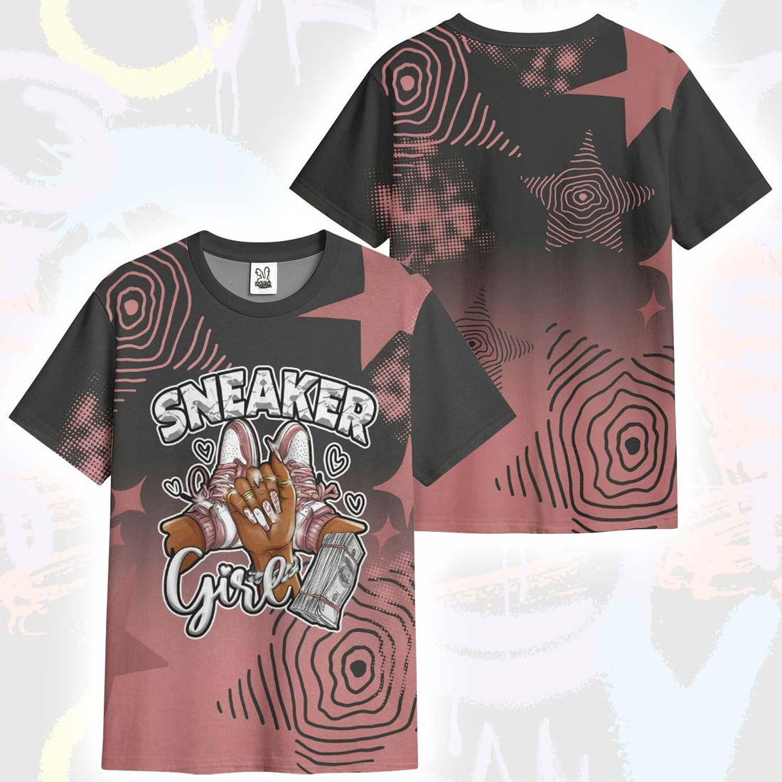 Sneakerz Girlz Unique Starz Low OG Rust Pink 1s T-Shirt