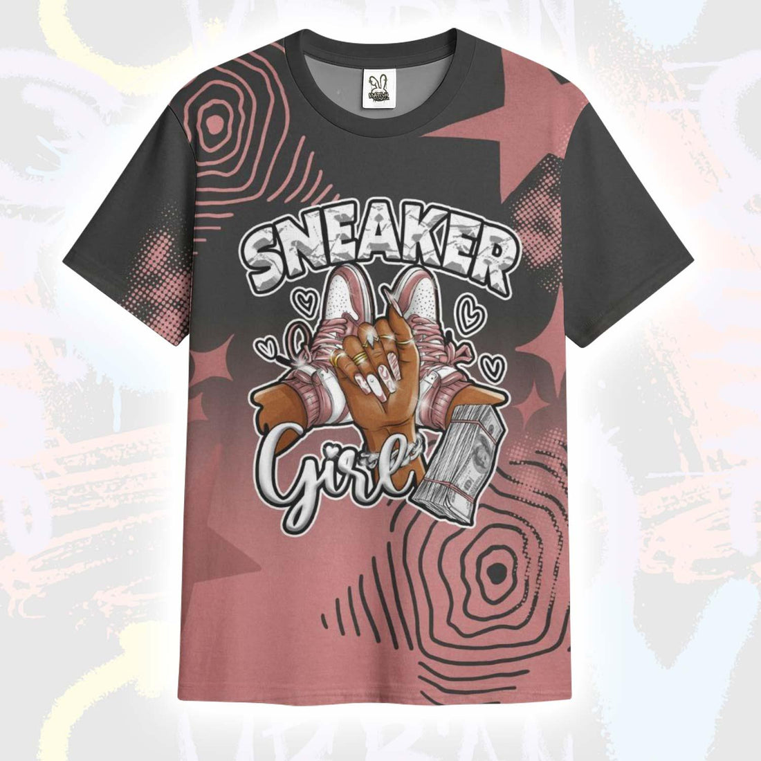 Sneakerz Girlz Unique Starz Low OG Rust Pink 1s T-Shirt