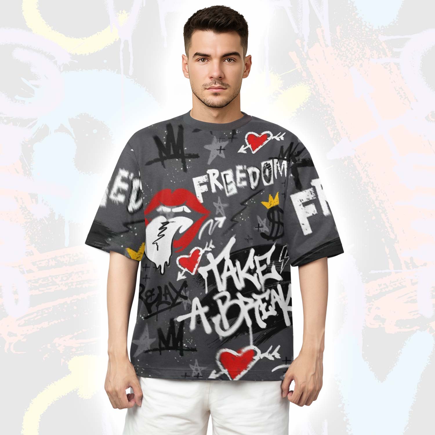 Take Break Freedom Graffiti Streetwear Fear 4s T-Shirt
