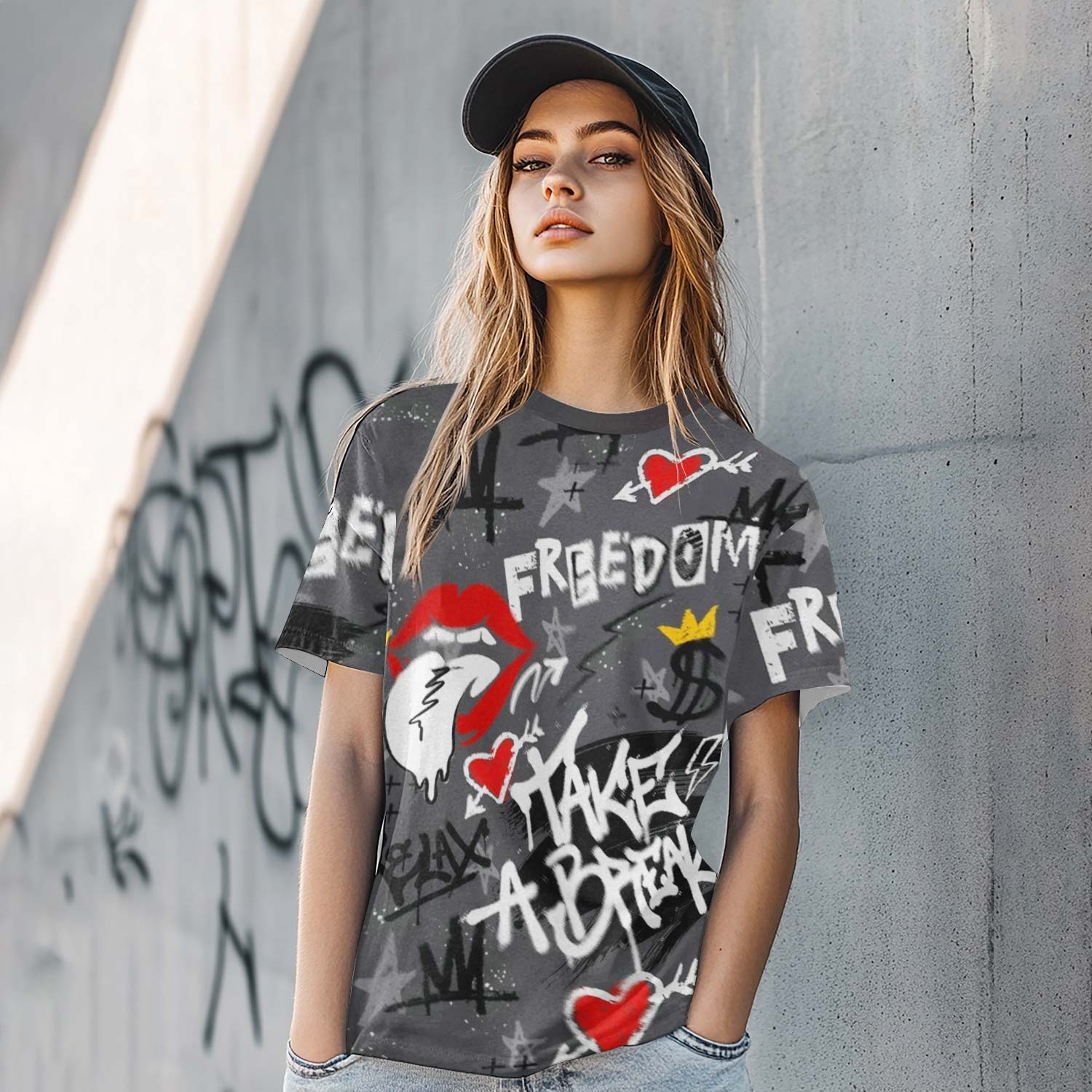 Take Break Freedom Graffiti Streetwear Fear 4s T-Shirt