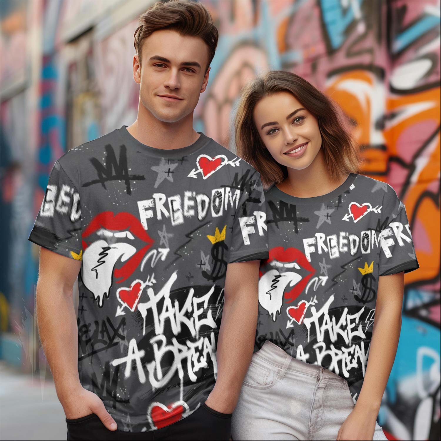 Take Break Freedom Graffiti Streetwear Fear 4s T-Shirt