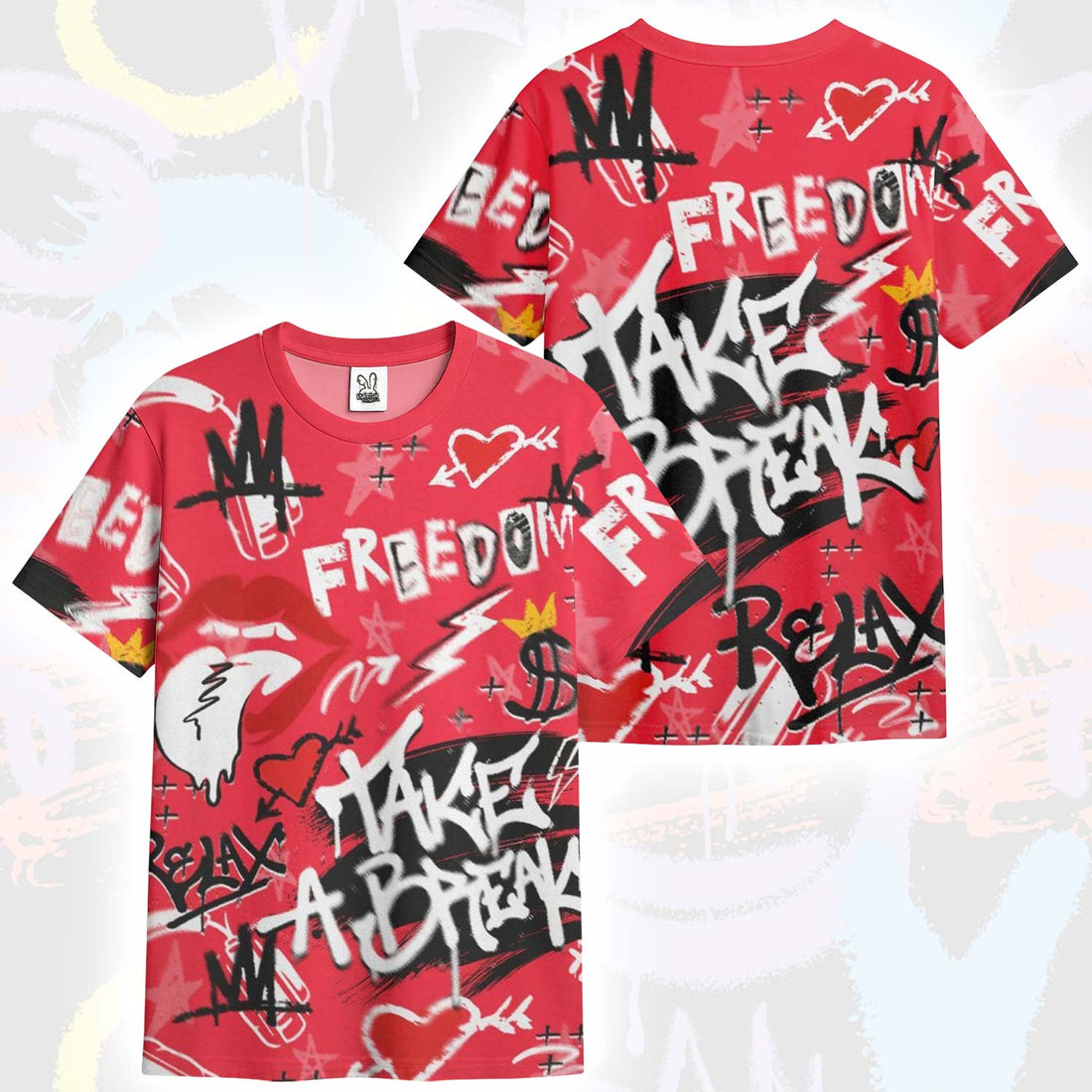Take Break Freedom Graffiti Streetwear KD 18 Air Bakin T-Shirt