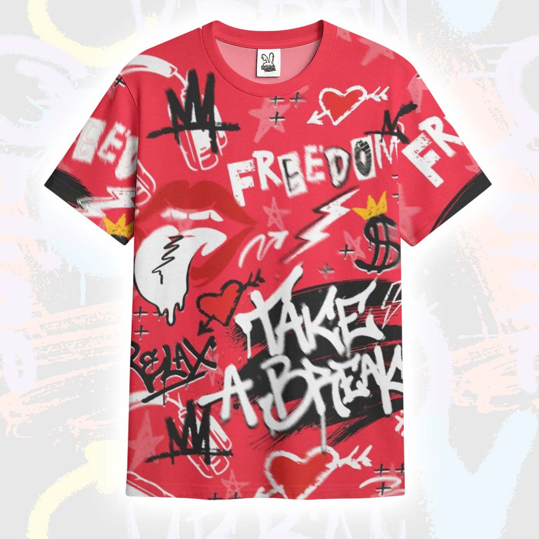 Take Break Freedom Graffiti Streetwear KD 18 Air Bakin T-Shirt